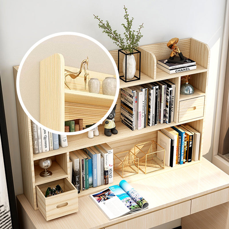 Natürliches Kiefernholz -Bücherregal zeitgenössischer horizontaler Bücherregal