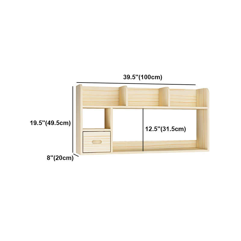 Natürliches Kiefernholz -Bücherregal zeitgenössischer horizontaler Bücherregal