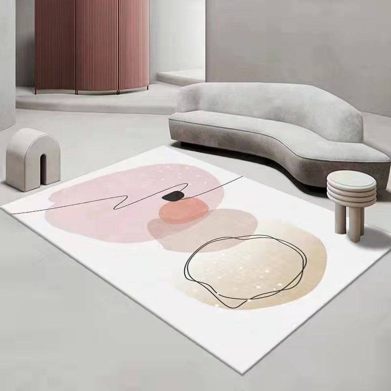 Tapis moderne beige en Polyester, bloc de couleur, avec envers antidérapant, pour la décoration de la maison