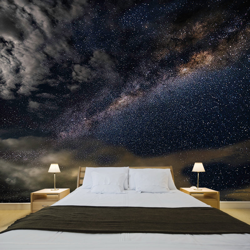 Washable Stain Resistant Wall Mural Wallpaper Galaxy Sitting Room Wall Mural