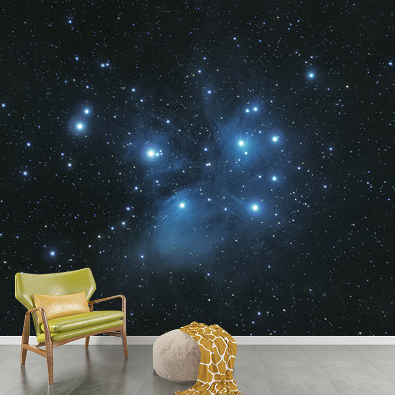 Galaxy Mildew Resistant Mural Wallpaper Environment Friendly Sleeping Room Wall Mural