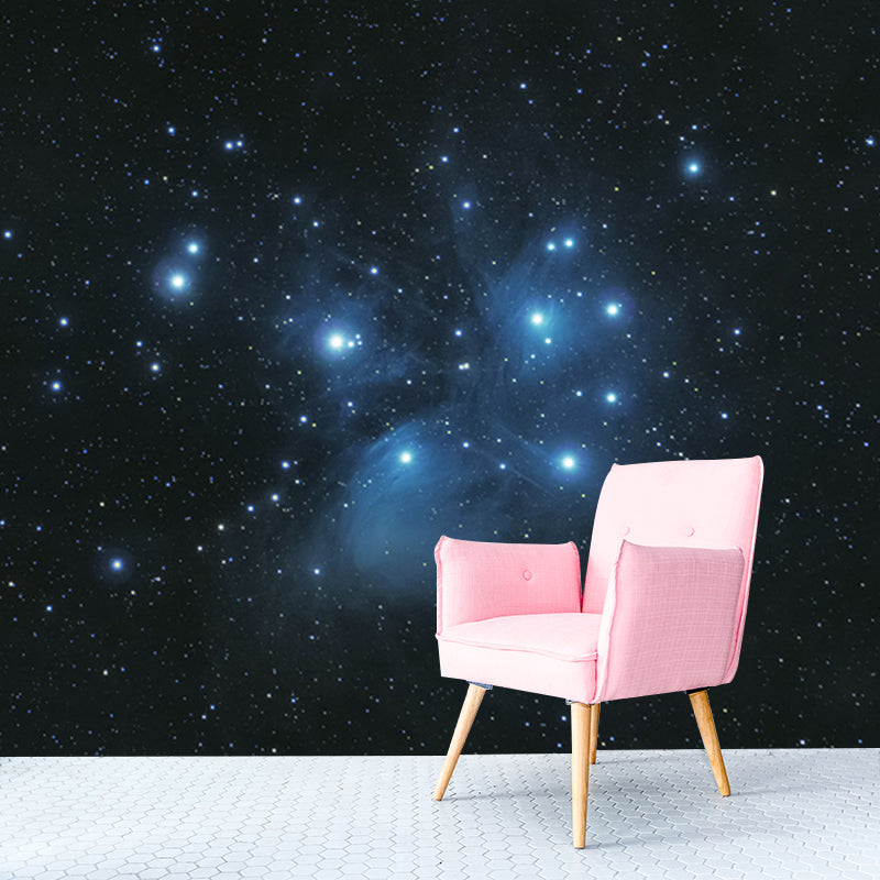 Galaxy Mildew Resistant Mural Wallpaper Environment Friendly Sleeping Room Wall Mural