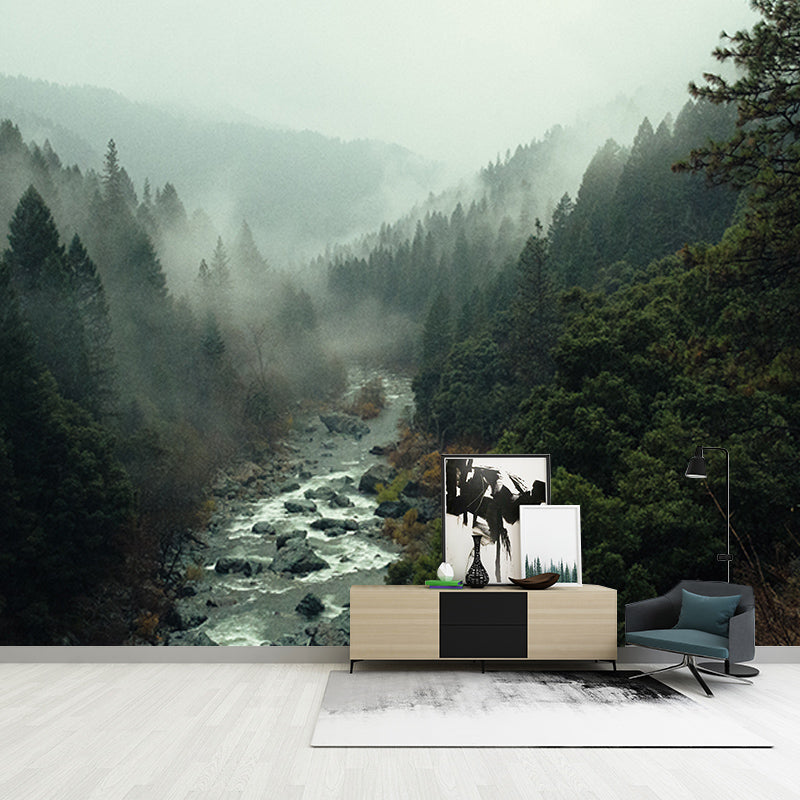 Photography Wall Mural Wallpaper Quiet Forest Sitting Room Wall Mural