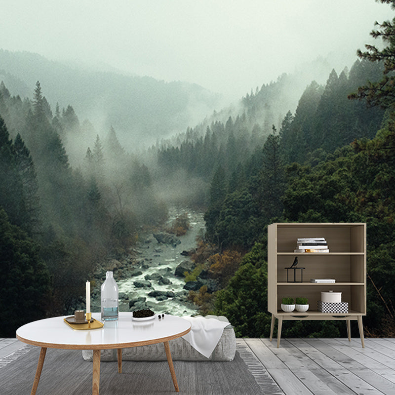 Photography Wall Mural Wallpaper Quiet Forest Sitting Room Wall Mural