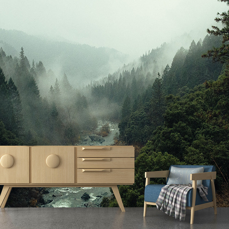 Photography Wall Mural Wallpaper Quiet Forest Sitting Room Wall Mural