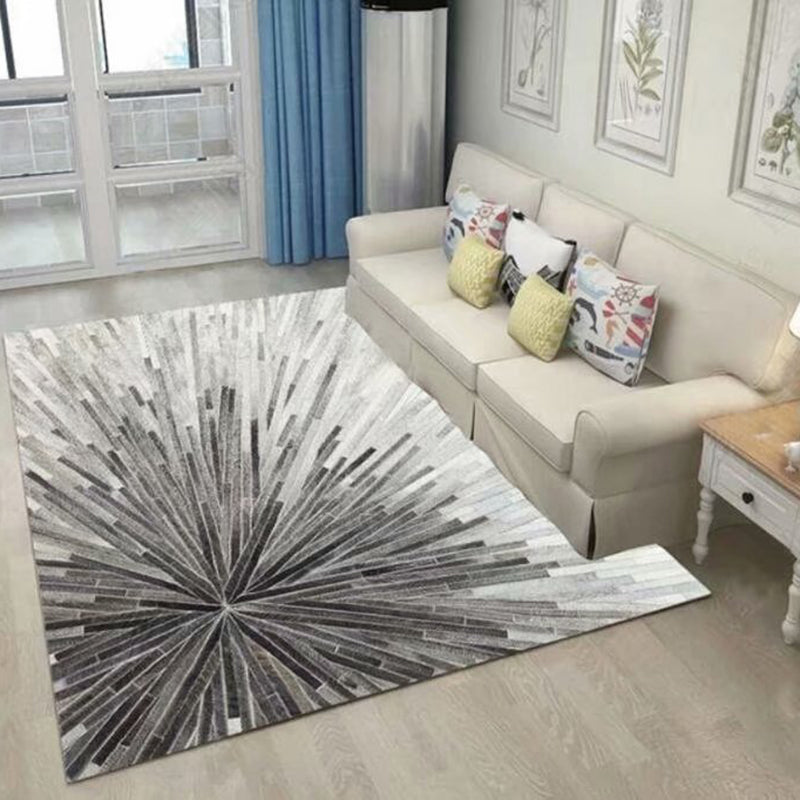 Orange Modern Rug Polyester Striped Area Rug Washable Rug for Home Decor