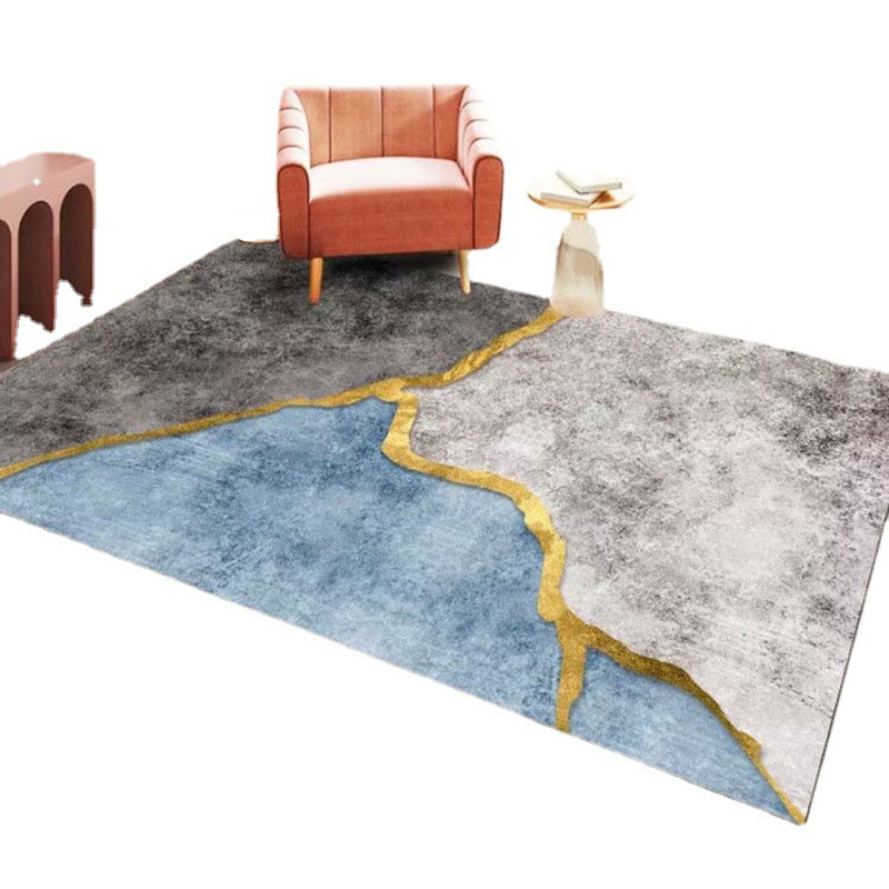 Orange Modern Rug Polyester Striped Area Rug Washable Rug for Home Decor
