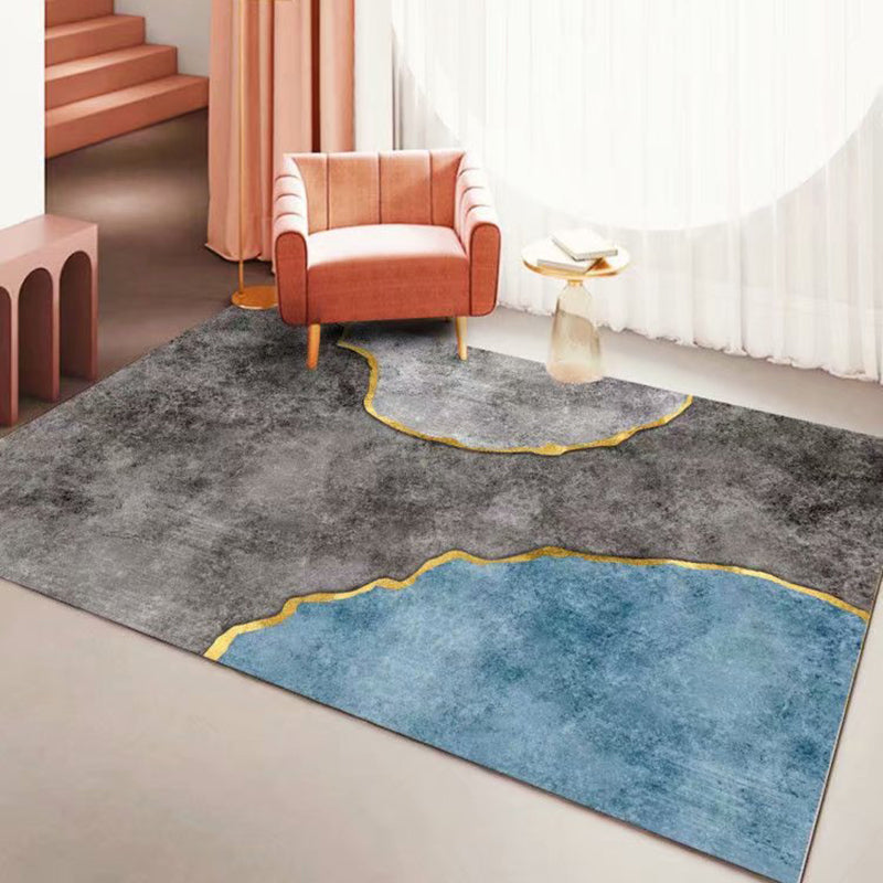 Orange Modern Rug Polyester Striped Area Rug Washable Rug for Home Decor