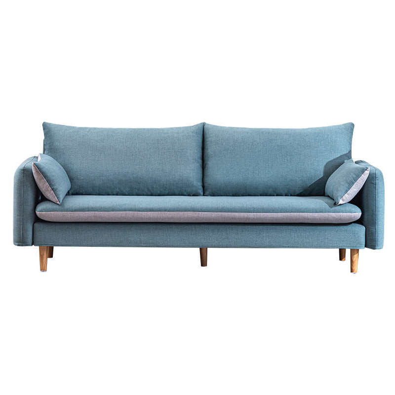 Moderne houten benen stof bank standaard vierkante arm losse achterbank