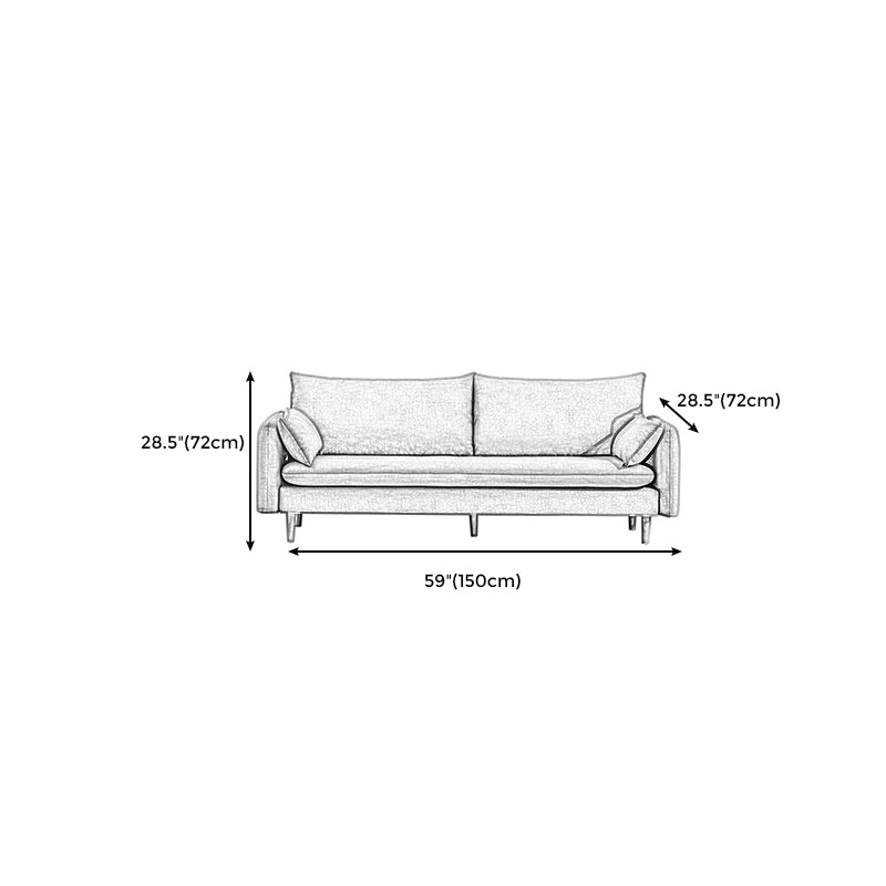 Moderne houten benen stof bank standaard vierkante arm losse achterbank