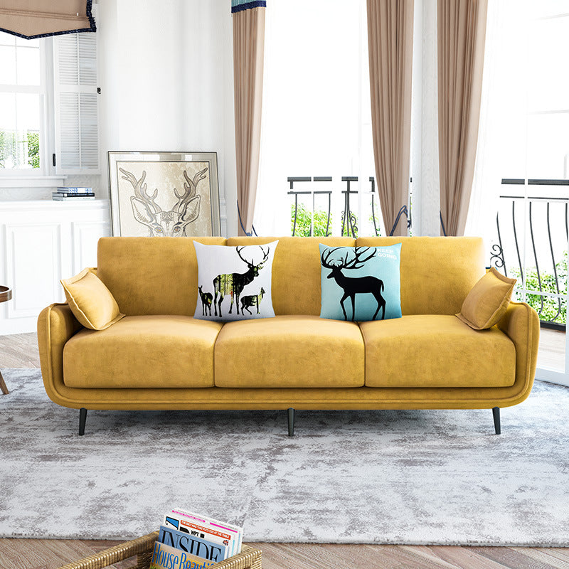 Pure Color Sofa Flared Arm Slipcovered Sofa for Room and Home