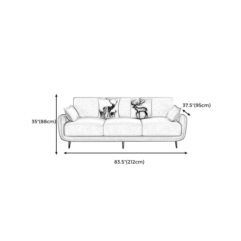 Pure Color Sofa Flared Arm Slipcovered Sofa for Room and Home