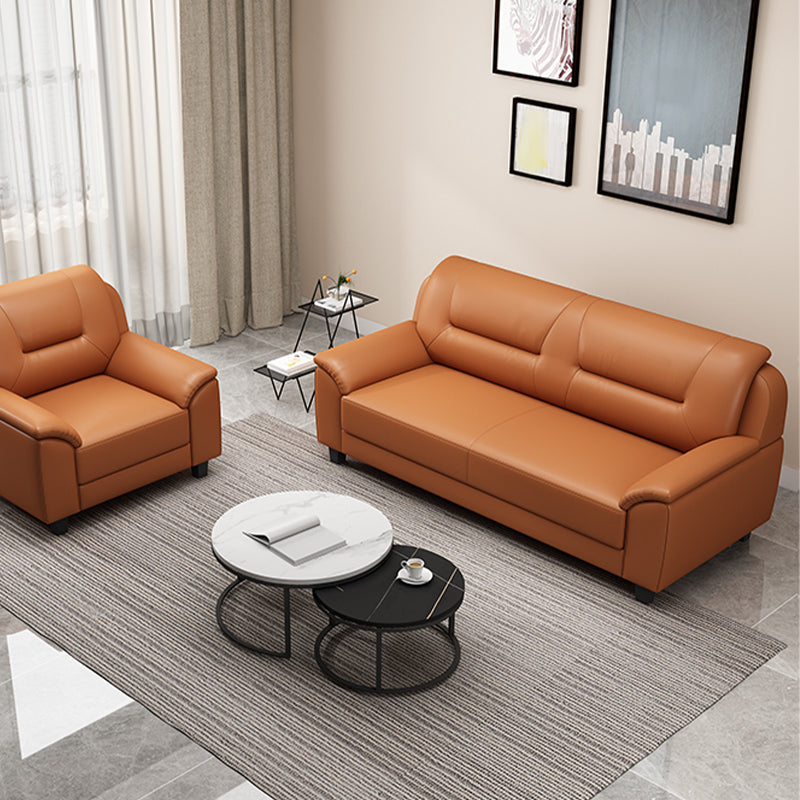 Pillow Top Arm Sofa 55.12"/70.87" W Faux Leather 3-Seat Loveseat