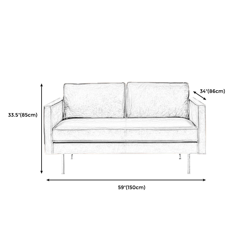 Braune Leder -Sofa -Möbel losen Rücken quadratischer Arm Liebesseat