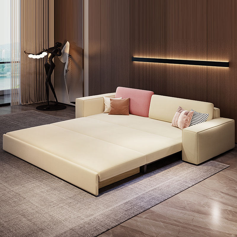 Convertible Sofa Bed Square Arm Standard Settee Furniture with Storage