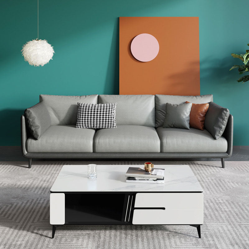 Modern Style Square Armrest Sponge Seat Filled with Wood Orange/grey/white/blue Sofa