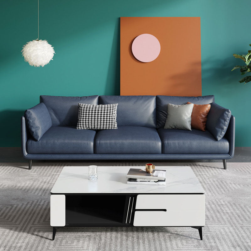 Modern Style Square Armrest Sponge Seat Filled with Wood Orange/grey/white/blue Sofa