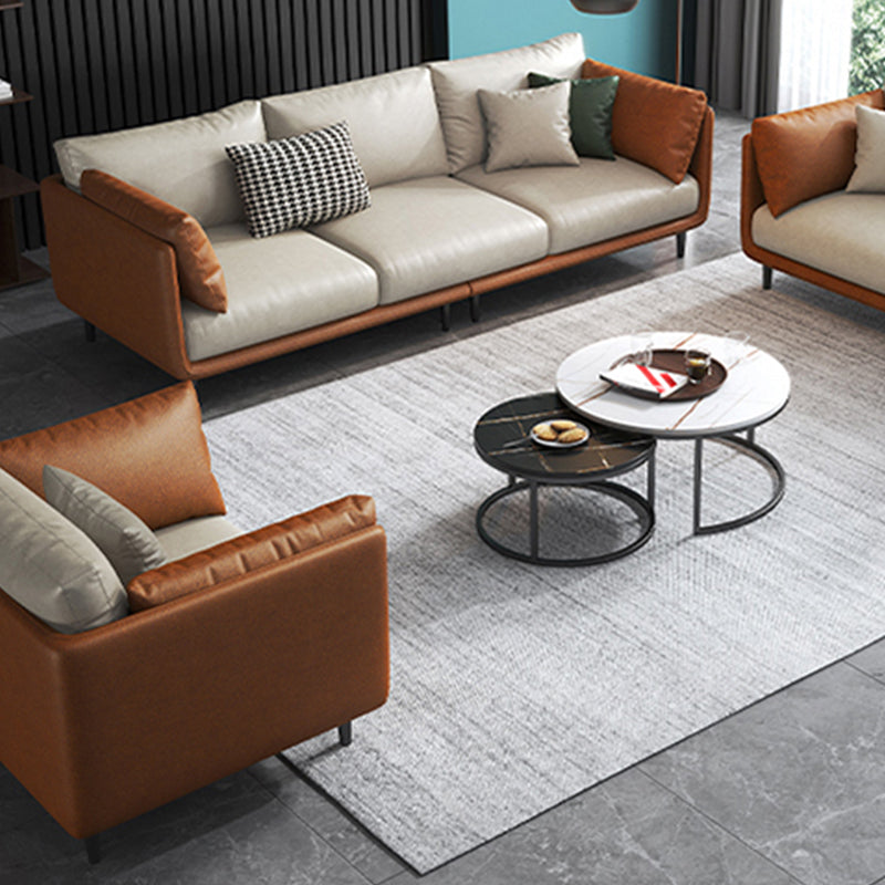 Modern Style Square Armrest Sponge Seat Filled with Wood Orange/grey/white/blue Sofa
