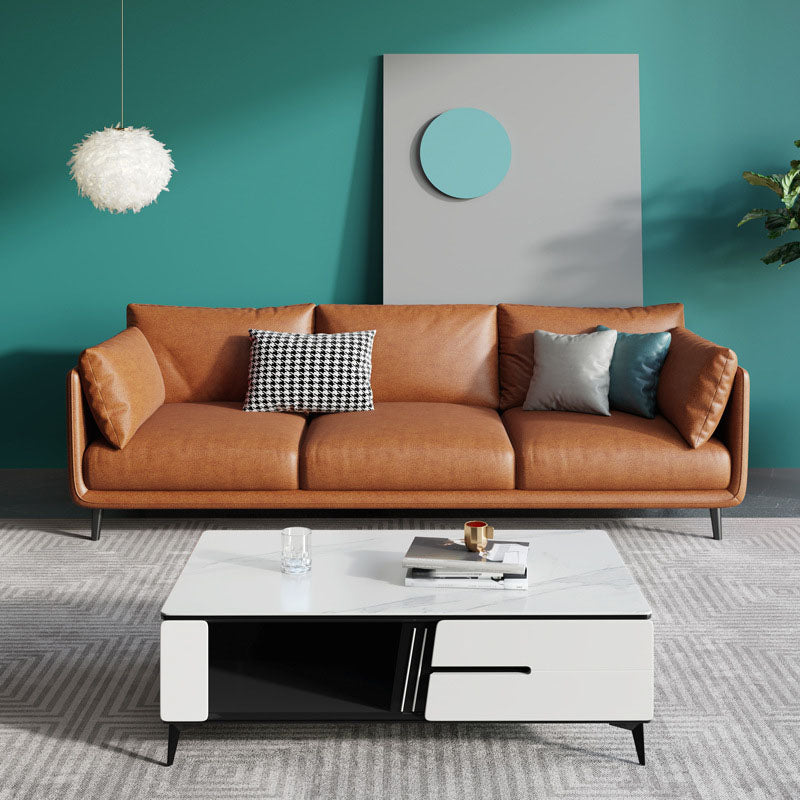 Modern Style Square Armrest Sponge Seat Filled with Wood Orange/grey/white/blue Sofa