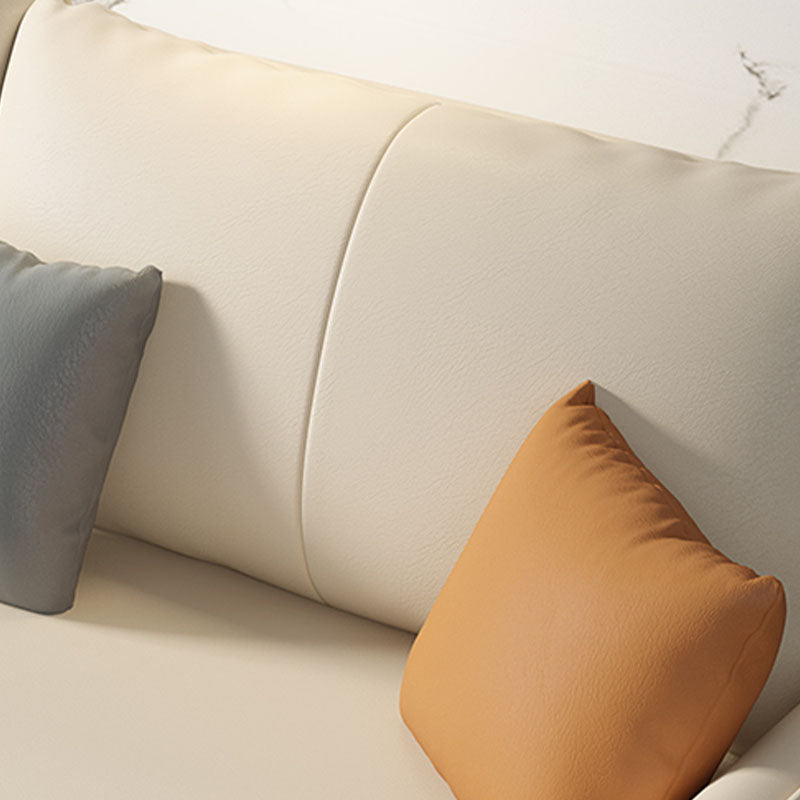 Weißes Sofa Bett Faux Leder Quadratarm Standard Bettbewegung mit Lagerung