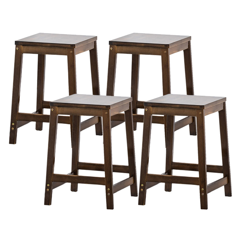 Modern Style Backless Bar-stool Square Counter Bar Stool with Wooden Legs