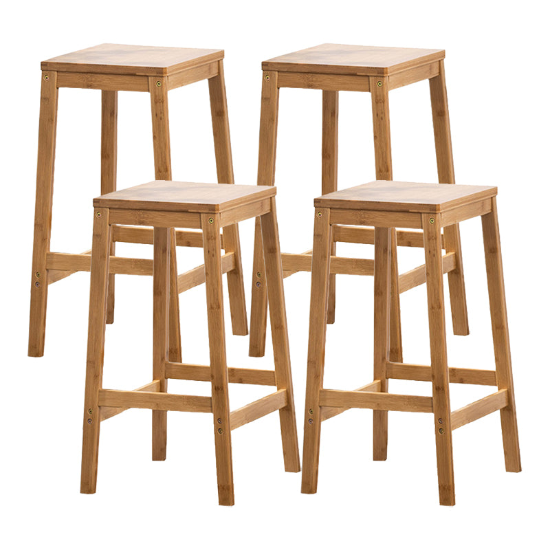 Modern Style Backless Bar-stool Square Counter Bar Stool with Wooden Legs