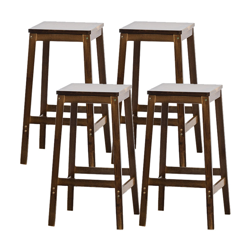 Modern Style Backless Bar-stool Square Counter Bar Stool with Wooden Legs