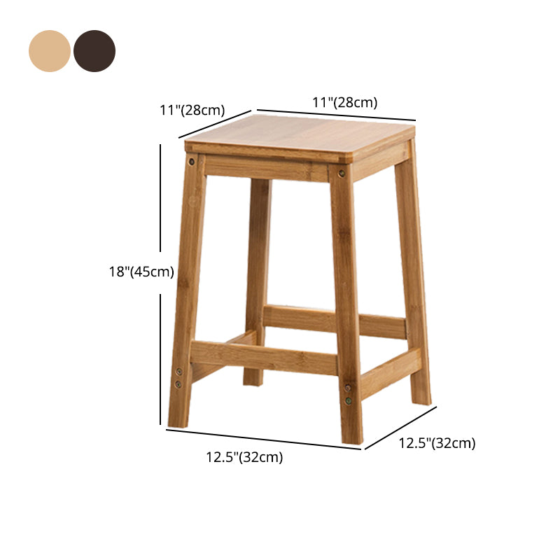 Modern Style Backless Bar-stool Square Counter Bar Stool with Wooden Legs