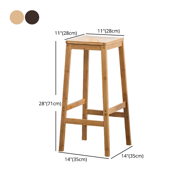 Modern Style Backless Bar-stool Square Counter Bar Stool with Wooden Legs