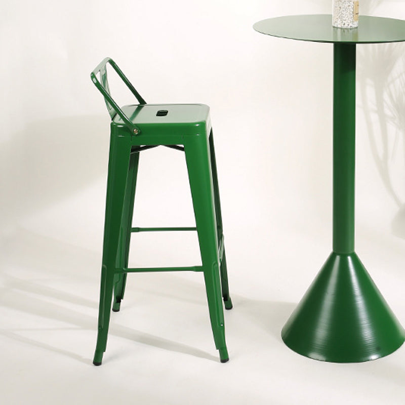 Industrial Square Bar and Counter Stool Metal Stool with 4 Legs