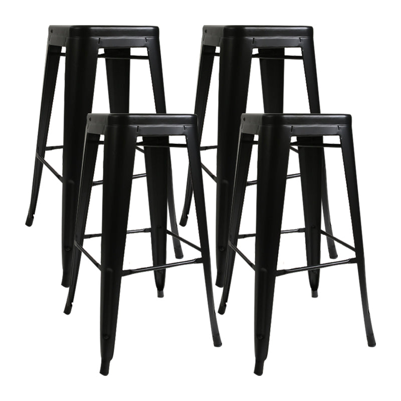 Industrial Square Bar and Counter Stool Metal Stool with 4 Legs