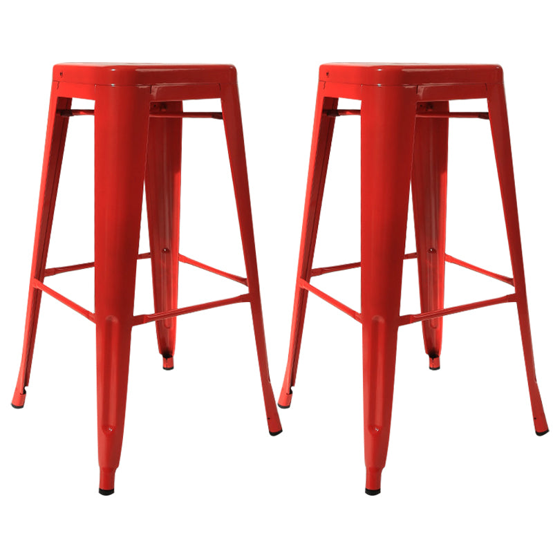 Industrial Square Bar and Counter Stool Metal Stool with 4 Legs