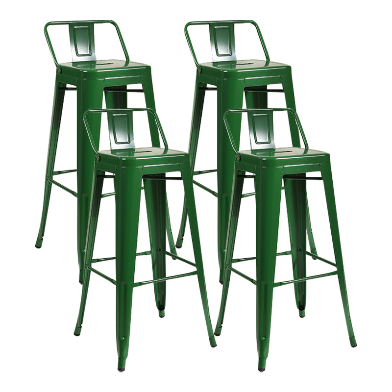 Industrial Square Bar and Counter Stool Metal Stool with 4 Legs