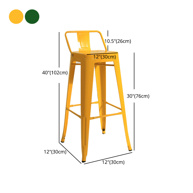 Industrial Square Bar and Counter Stool Metal Stool with 4 Legs