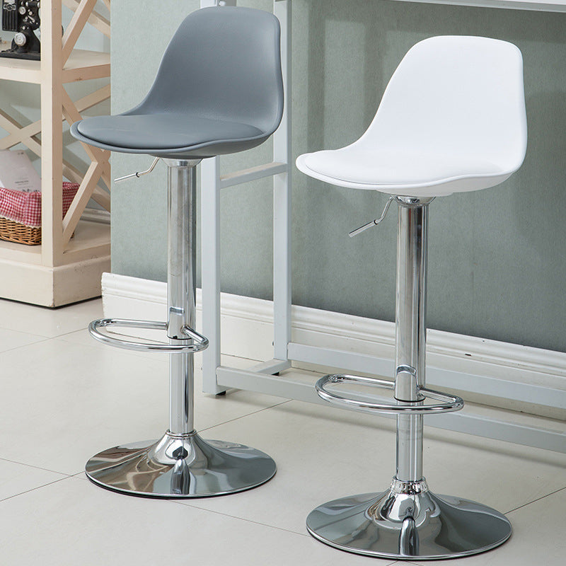 Contemporary Metal Dining Kitchen Room Armless Stool Adjustable Height Barstool
