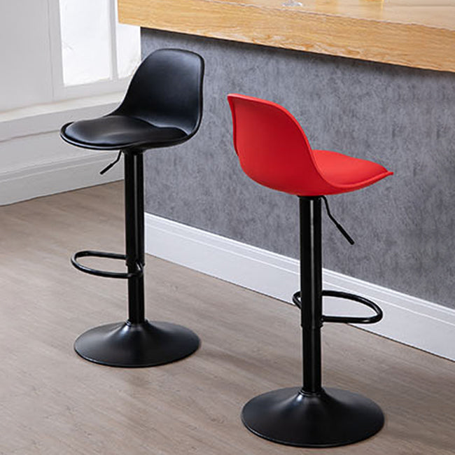 Contemporary Metal Dining Kitchen Room Armless Stool Adjustable Height Barstool