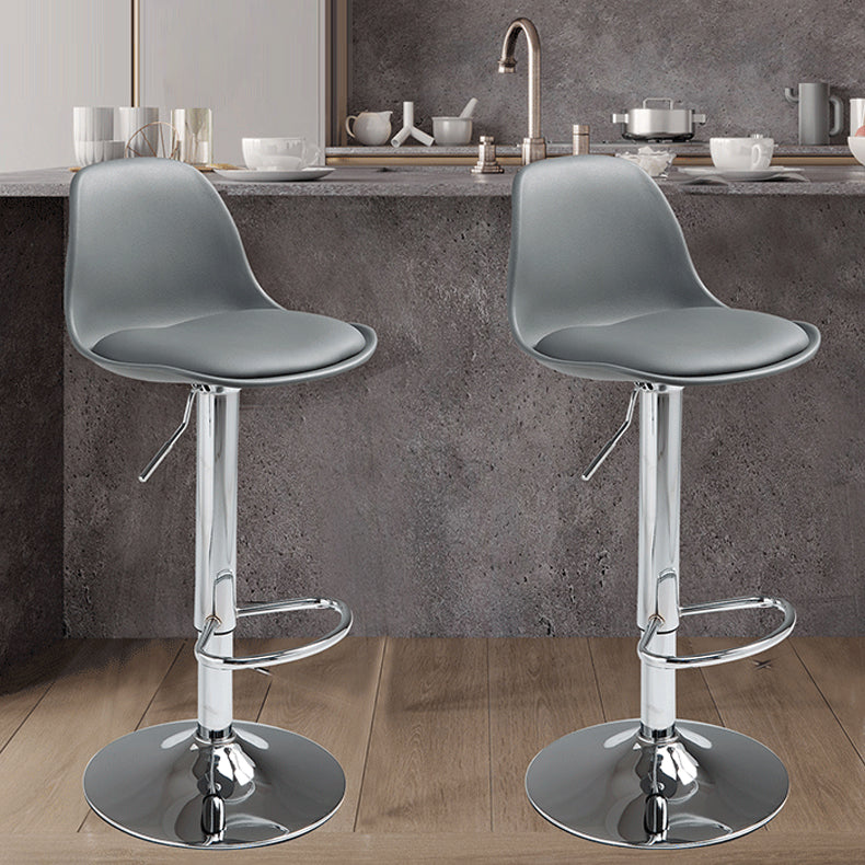 Contemporary Metal Dining Kitchen Room Armless Stool Adjustable Height Barstool