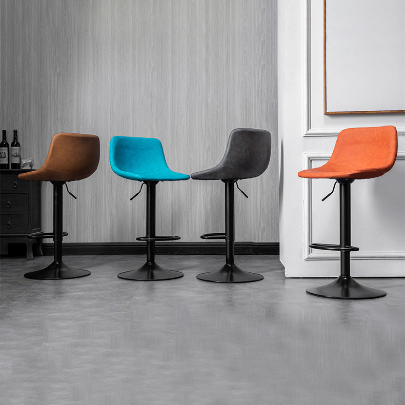 Contemporary Metal Kitchen Dining Room Armless Stool Adjustable Height Barstool