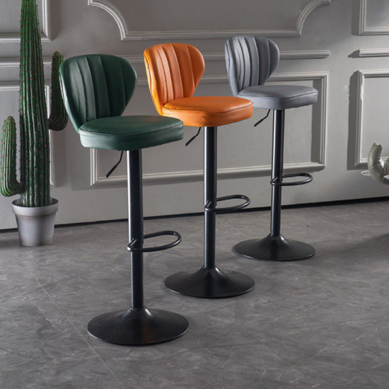 Metal Contemporary Kitchen Dining Room Stool Adjustable Height Armless Barstool