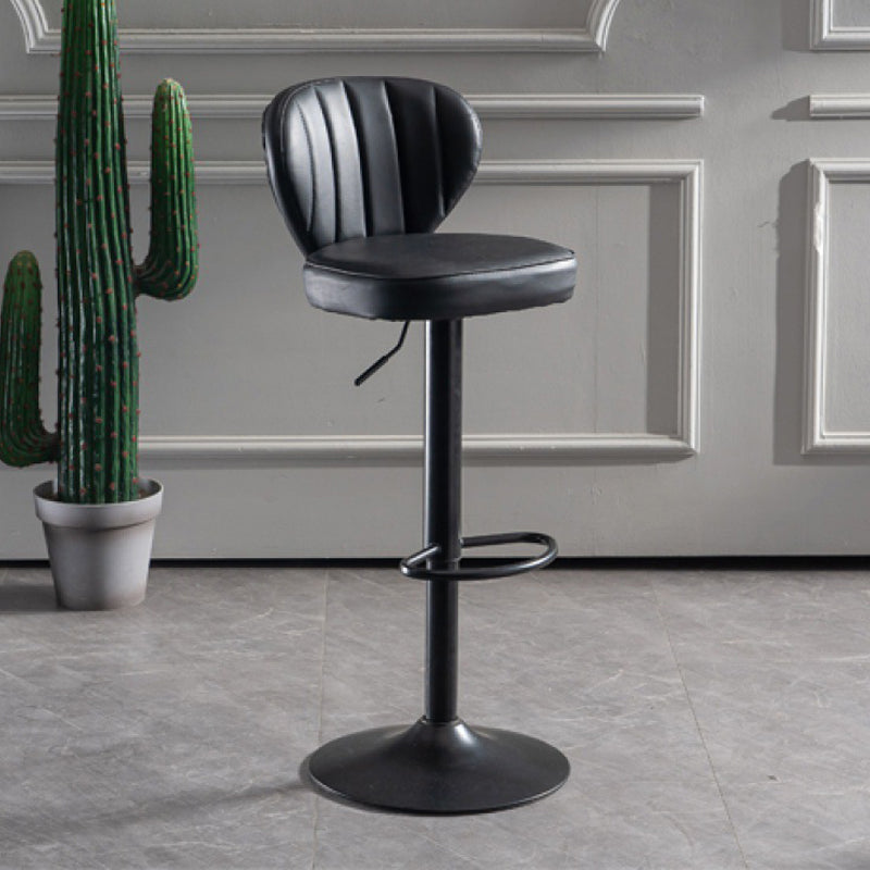Metal Contemporary Kitchen Dining Room Stool Adjustable Height Armless Barstool