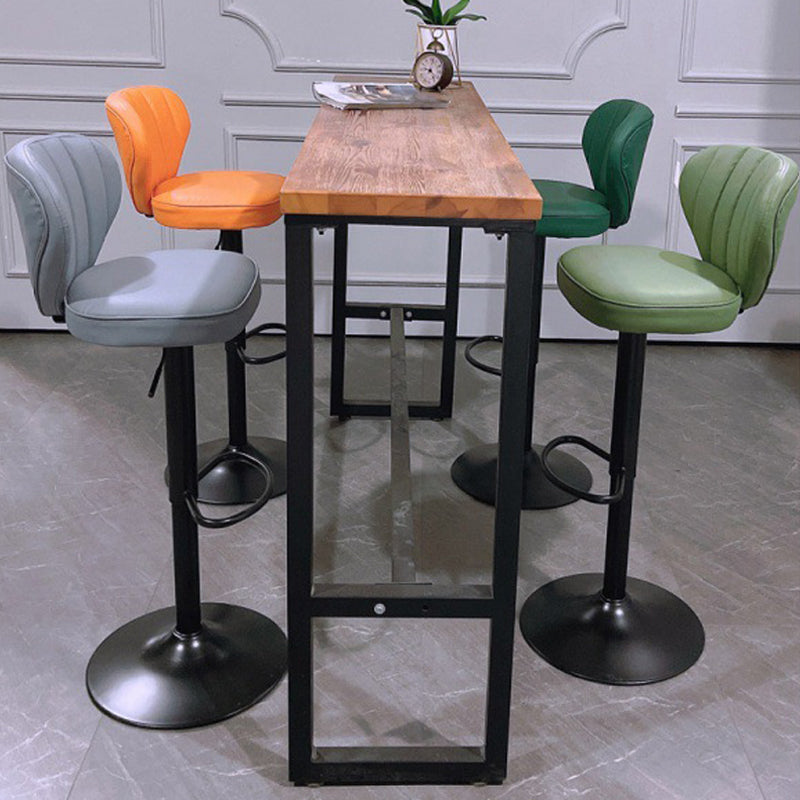 Metal Contemporary Kitchen Dining Room Stool Adjustable Height Armless Barstool