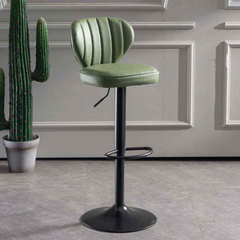 Metal Contemporary Kitchen Dining Room Stool Adjustable Height Armless Barstool