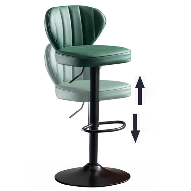 Metal Contemporary Kitchen Dining Room Stool Adjustable Height Armless Barstool