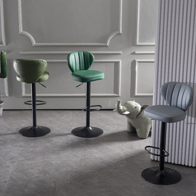 Metal Contemporary Kitchen Dining Room Stool Adjustable Height Armless Barstool