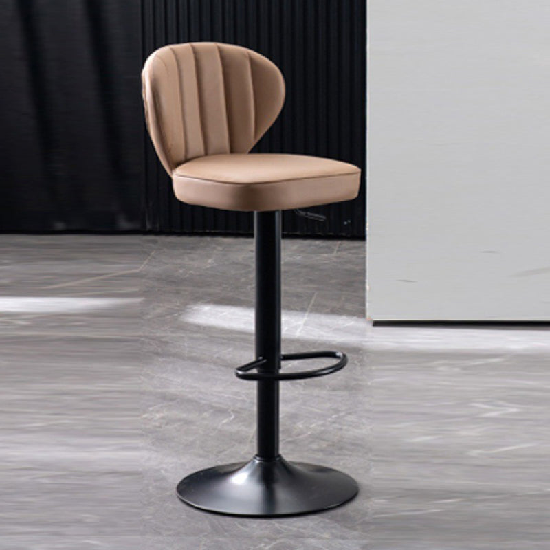 Metal Contemporary Kitchen Dining Room Stool Adjustable Height Armless Barstool