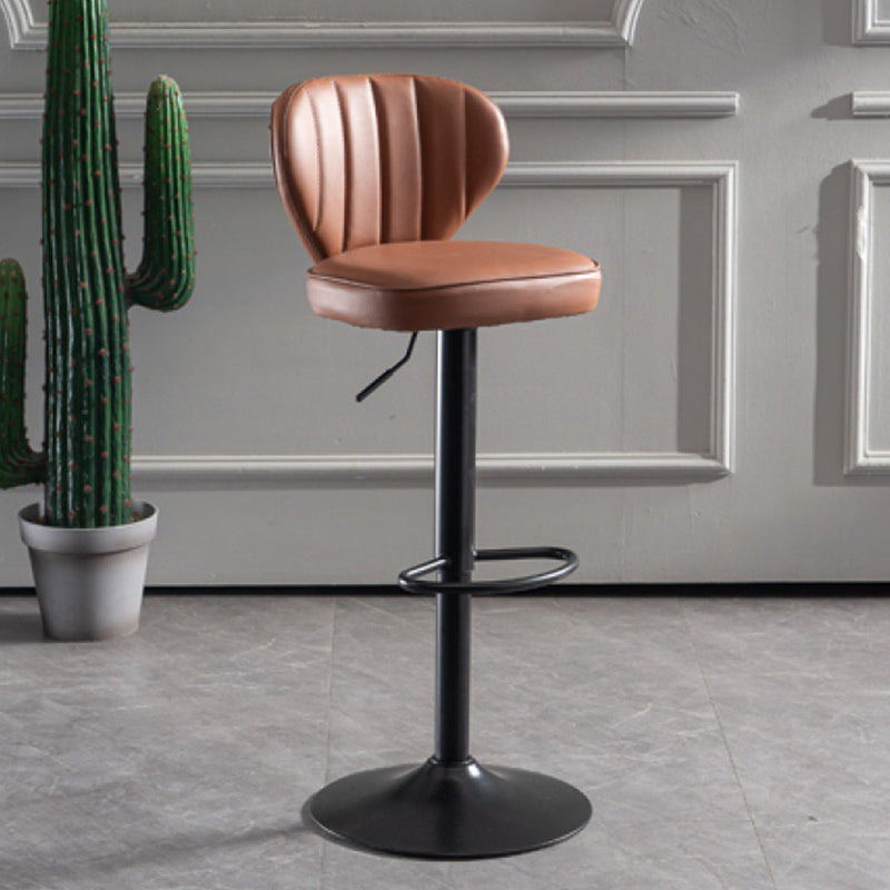 Metal Contemporary Kitchen Dining Room Stool Adjustable Height Armless Barstool