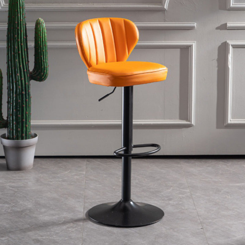 Metal Contemporary Kitchen Dining Room Stool Adjustable Height Armless Barstool