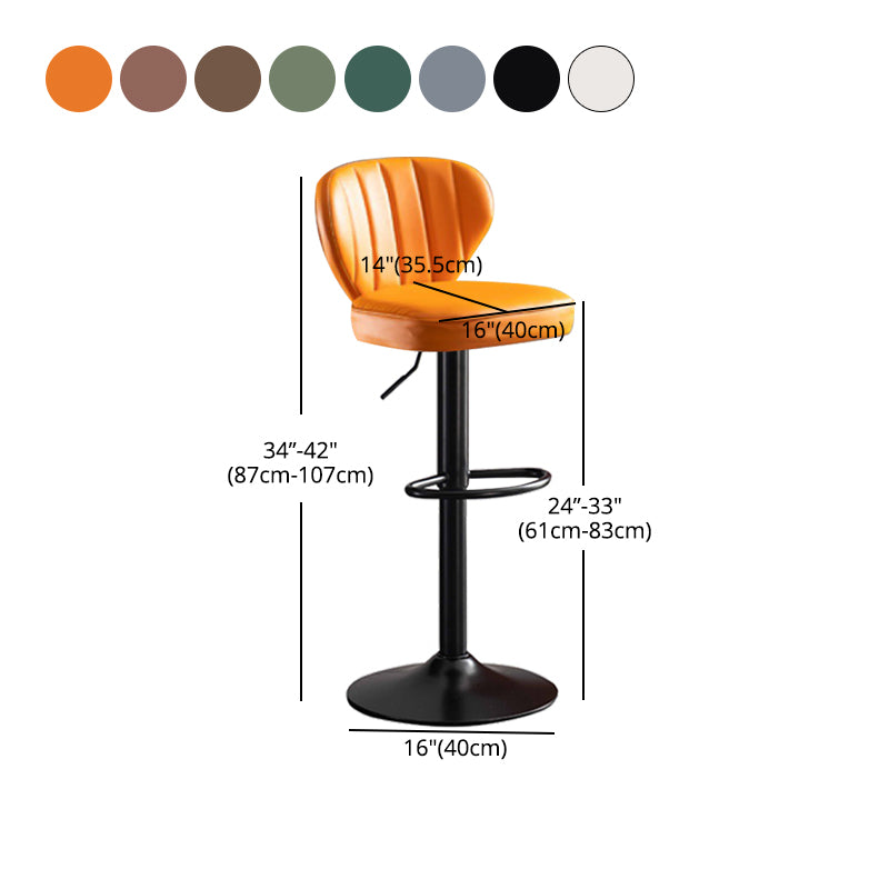 Metal Contemporary Kitchen Dining Room Stool Adjustable Height Armless Barstool