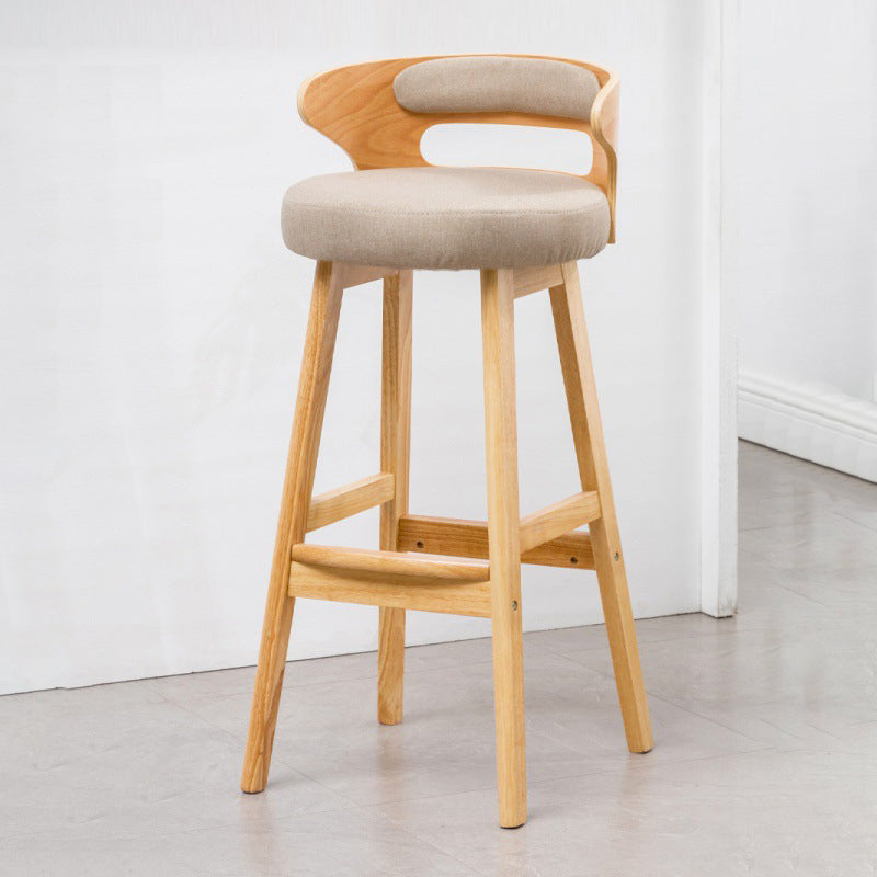 Contemporary Round Bar and Counter Stool Low Back Stool with 4 Legs