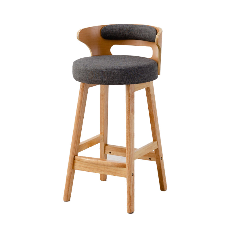 Contemporary Round Bar and Counter Stool Low Back Stool with 4 Legs